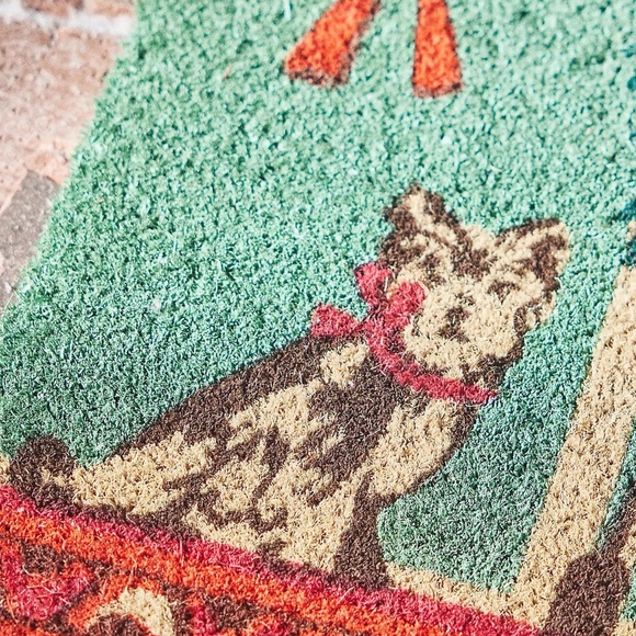 Anthropologie Hearth Coir Holiday Dog Doormat - Picture 2 of 4